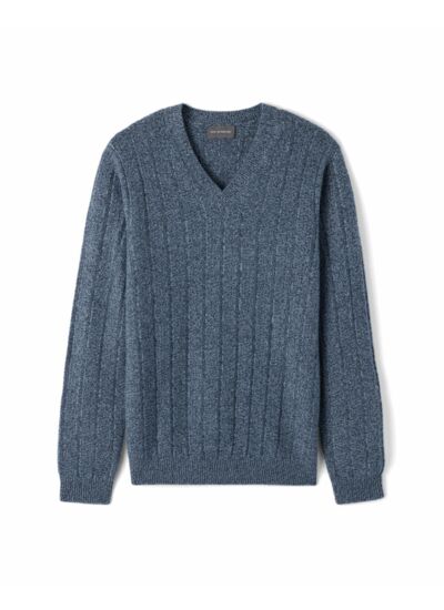 Pull V mouliné texturé - Homme - CIRRUS/ENCENS