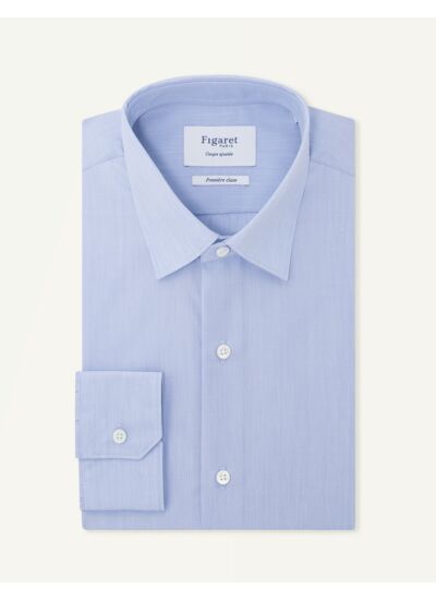 Chemise Voyage Ajustée en fil-à-fil bleu