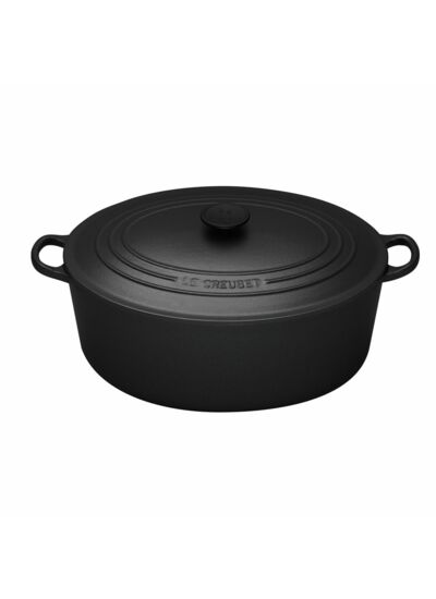 Cocotte ovale 35cm en fonte émaillée noire