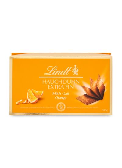 Boîte Lindt Extra Fin - Chocolat au Lait à l'arôme d'Orange - 180g