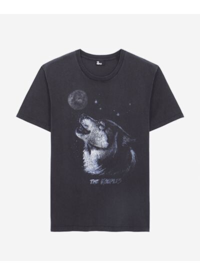 T-Shirt Manches Courtes Wash Avec Print Loup