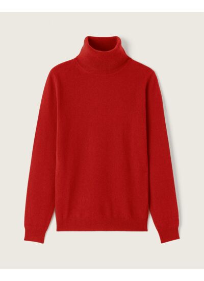 Pull col roulé classique - Femme - ROUGE COLLEGE