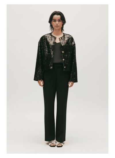 Cardigan sequins noir