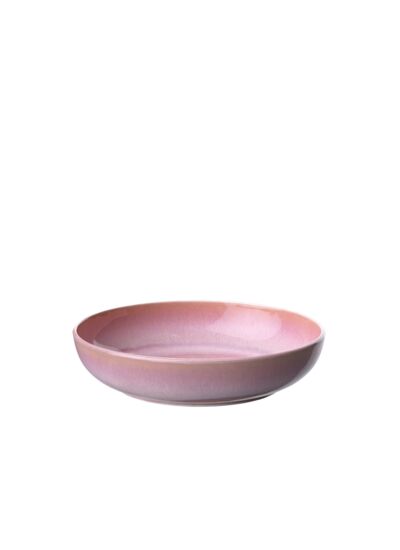 Perlemor Coral - Assiette creuse, rose, en porcelaine haut de gamme