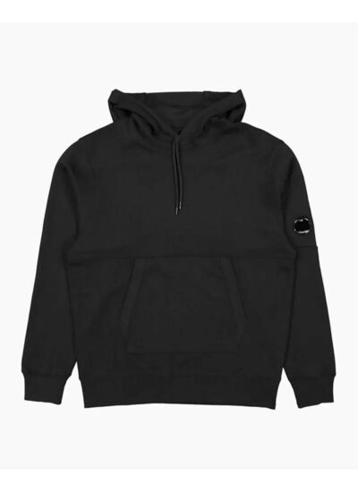 Hoodie -Diagonal Raised Fleece - Black