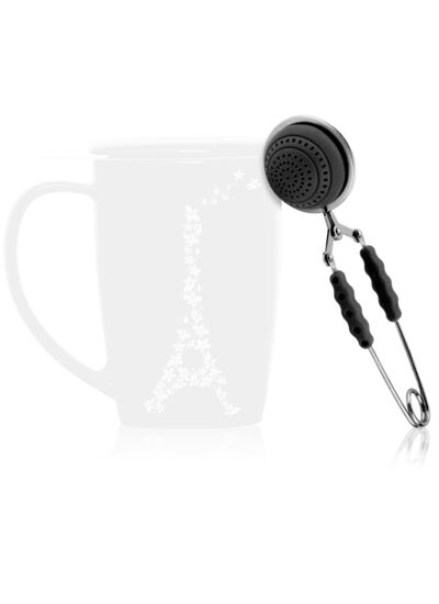 Infuseur cuillère 4,5cm 1 tasse en silicone noir