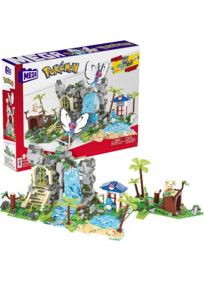 Pokémon - Coffret Voyage Dans La Jungle - Figurines Papilusion, Carapuce, Kabuto & Brindibou - 1347 Pièces