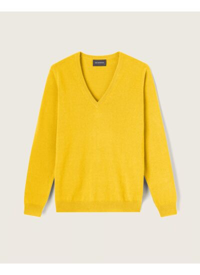 Pull col V classique - Femme - JAUNE VENITIEN