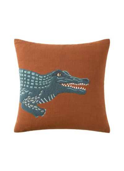 Olivier Desforges - Housse de coussin en coton, Crocodile