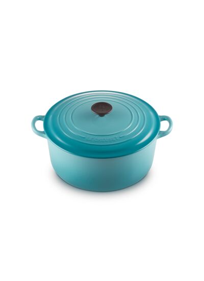 Cocotte ronde 28cm en fonte émaillée bleu caraïbes