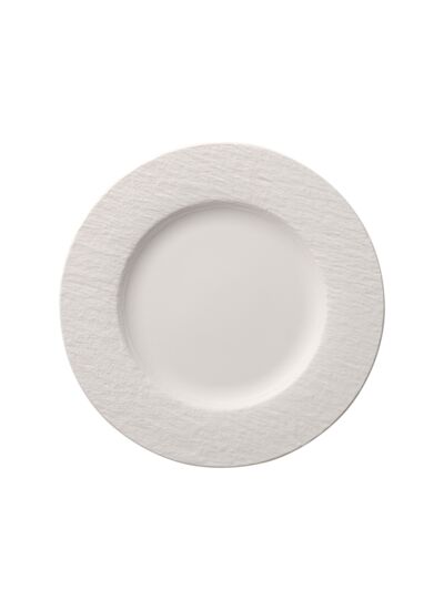 Manufacture - Assiette plate, ronde, blanche, en porcelaine haut de gamme, 27 x 27 x 2 cm
