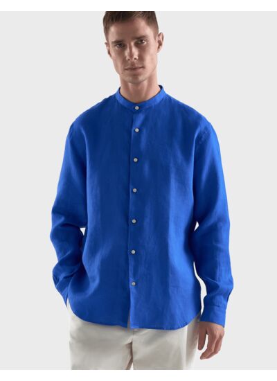 Chemise Lucien en lin bleu intense