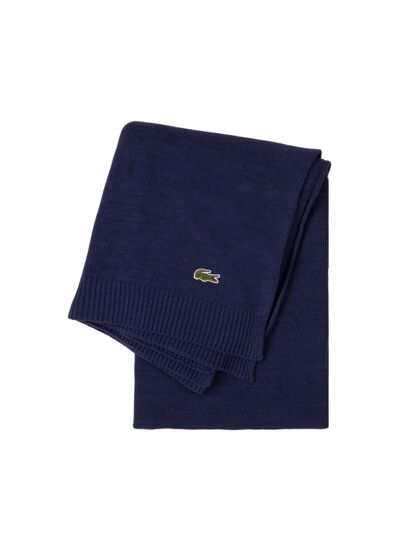 Lacoste - Plaid en coton bleu, L Living