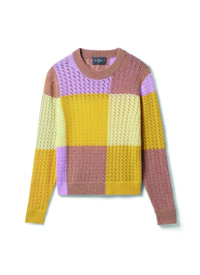 Pointelle Pull Plusieurs Couleurs Pull Col Rond Pointelle Color-block Femme  MULTICOLORIS Eric