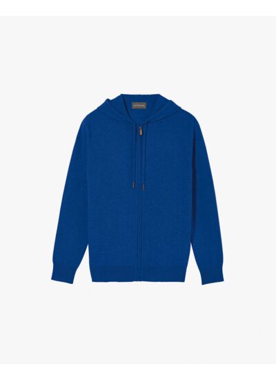 Pull à capuche zippé - Homme - COBALT