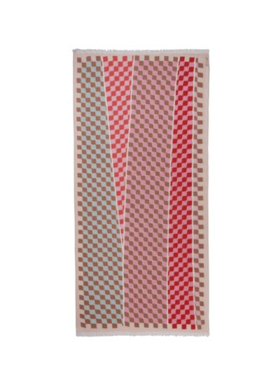 Étole imprimé patchwork damier 180 x 85 cm - Accessoire - ROSE JELLY