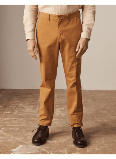 Chino maxence en twill de coton camel