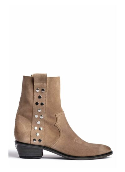 PILAR HIGH SUEDE + STRAP STUDS