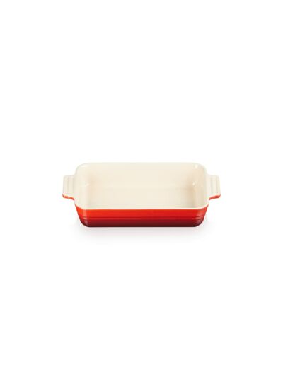 Plat rectangulaire classique 25cm en céramique cerise