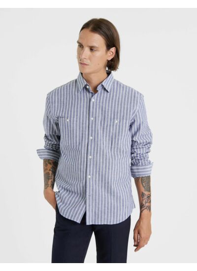 Chemise Leonard rayée marine