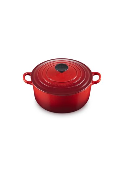 Cocotte ronde 24cm en fonte émaillée cerise