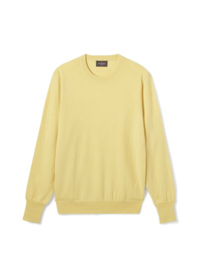 Pull col rond classique - Homme - JAUNE BUVARD