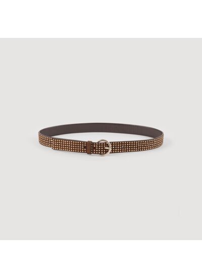 Ceinture strassée en daim