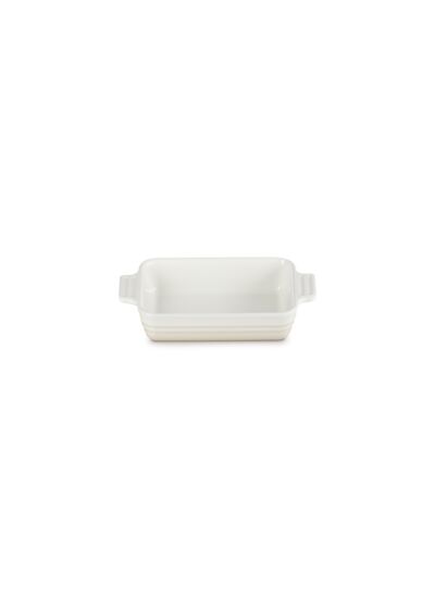 Plat rectangulaire classique 18cm en céramique meringue