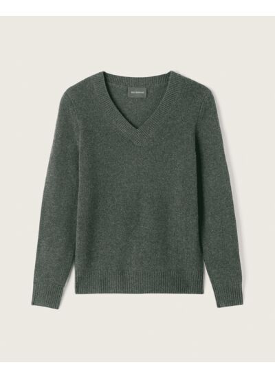 Pull col V - Femme - VERT RIVAGE