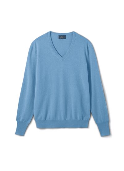 Pull col V classique - Homme - BLEU GLAZ