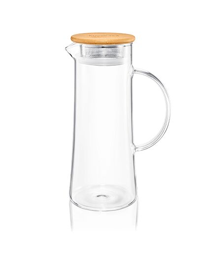 Carafe à thé glacé Kusmi Tea 1,2L en verre, couvercle bambou et filtre