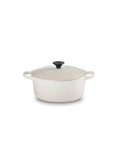 Cocotte ronde 24cm en fonte émaillée meringue