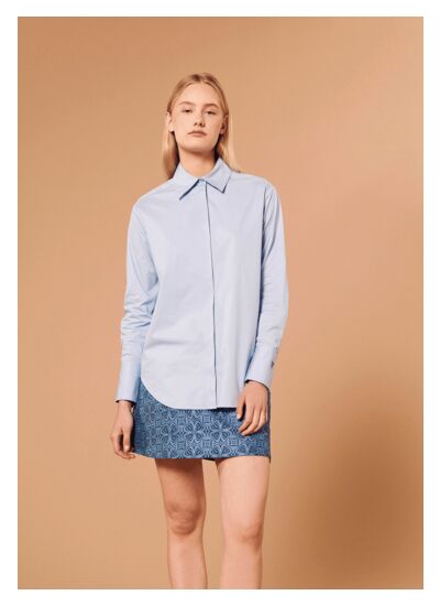 Chemise Clarence-bleu ciel en popeline