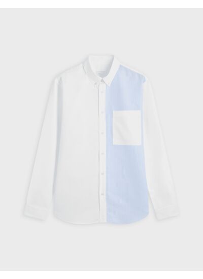 Fun shirt william blanche rayée bleue