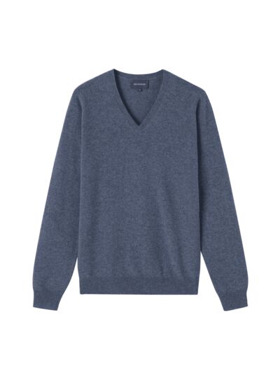 Pull V ajusté - Homme - BLEU APATITE