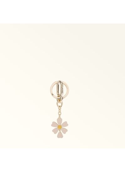 PINK DAISY KEYRING - METALLO+SMALTO