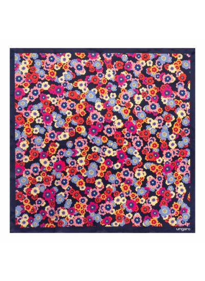 Foulard soie Chiara Navy -  90 cm x 90 cm