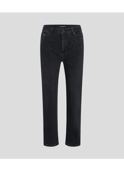 RHINESTONE DENIM PANTALON FEMME