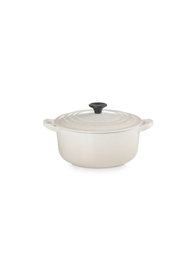 Cocotte ronde 20cm en fonte émaillée meringue