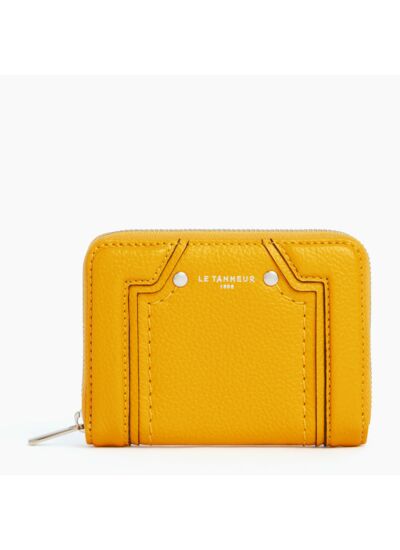 Porte cartes zippé Ella en cuir grainé