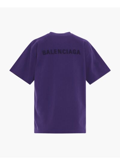 Balenciaga T-Shirt a Logo Violet