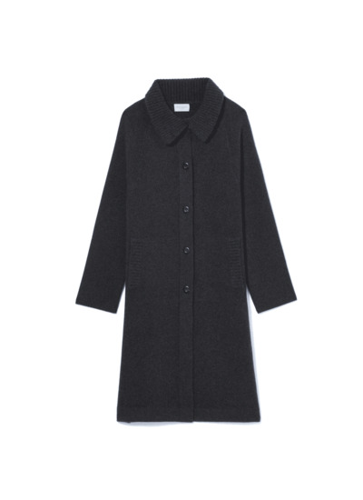 Manteau milano col côtes anglaise - Femme - ANTHRACITE