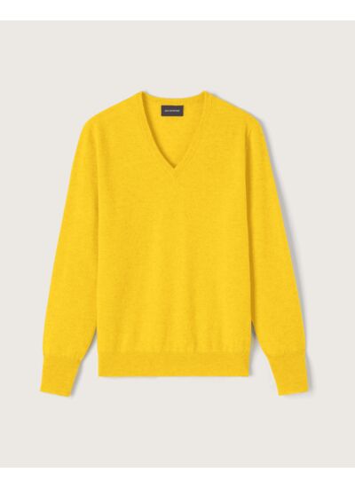 Pull col V classique - Homme - JAUNE VENITIEN