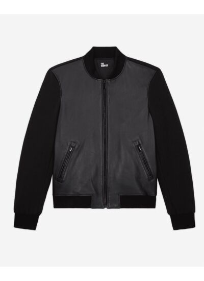 Blouson Cuir Motard Bi Matiere