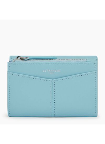 Portefeuille zippé Charlotte en cuir lisse