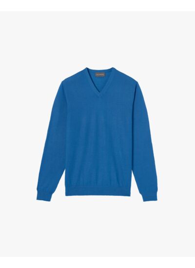 Pull col V ultrafin - Homme - BLEU DE FRANCE