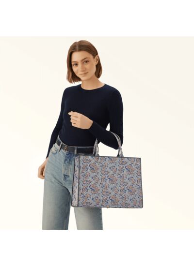 FURLA OPPORTUNITY L TOTE - TESSUTO RAFIA RIGHE