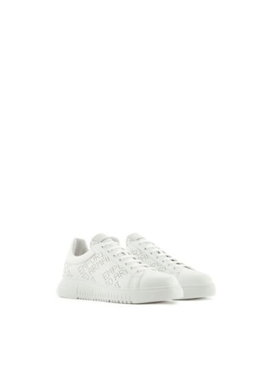 Sneakers Veau+ Perforé - Blanc+Blanc