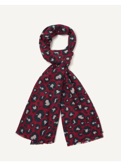 FOULARD IMPRIME LEOPARD ROUGE