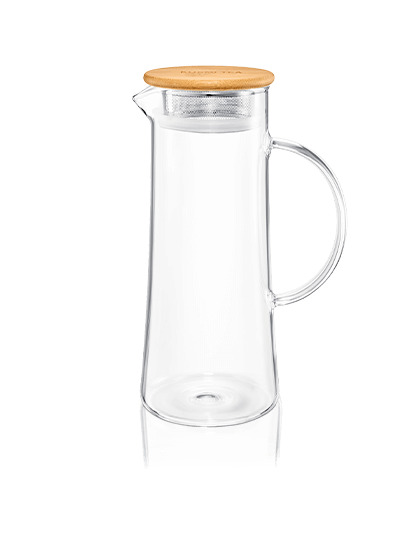 Carafe à thé glacé Kusmi Tea 1,2L en verre, couvercle bambou et filtre